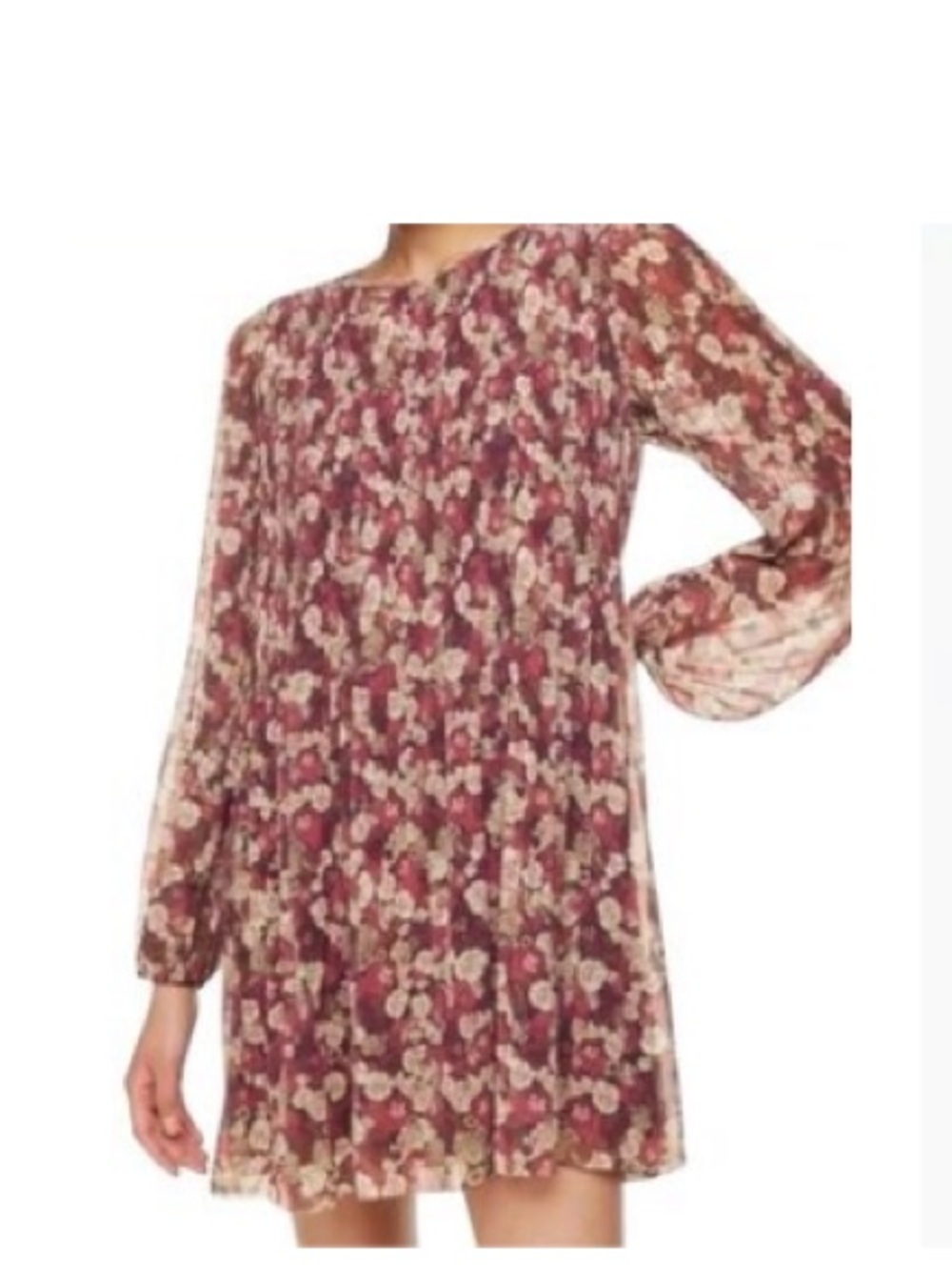 Wilfred dress Sz M Pleated Cottagecore Floral Blue